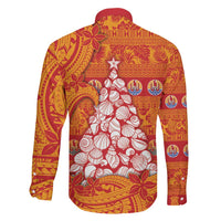 French Polynesia Christmas Family Matching Tank Maxi Dress and Hawaiian Shirt Seashell Xmas Tree Tribal Waves - Polynesian Pride