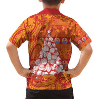 French Polynesia Christmas Hawaiian Shirt Seashell Xmas Tree Tribal Waves - Polynesian Pride