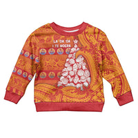 French Polynesia Christmas Kid Ugly Christmas Sweater Seashell Xmas Tree Tribal Waves - Polynesian Pride