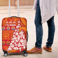 French Polynesia Christmas Luggage Cover Seashell Xmas Tree Tribal Waves - Polynesian Pride