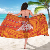 French Polynesia Christmas Sarong Seashell Xmas Tree Tribal Waves - Polynesian Pride
