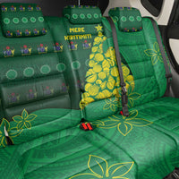 Cook Islands Christmas Back Car Seat Cover Seashell Xmas Tree Tribal Waves - Polynesian Pride