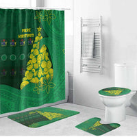 Cook Islands Christmas Bathroom Set Seashell Xmas Tree Tribal Waves - Polynesian Pride