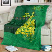 Cook Islands Christmas Blanket Seashell Xmas Tree Tribal Waves - Polynesian Pride