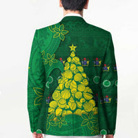 Cook Islands Christmas Blazer Seashell Xmas Tree Tribal Waves - Polynesian Pride