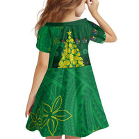 Cook Islands Christmas Family Matching Mermaid Dress and Hawaiian Shirt Seashell Xmas Tree Tribal Waves DT05 - Polynesian Pride