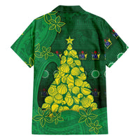 Cook Islands Christmas Family Matching Off The Shoulder Long Sleeve Dress and Hawaiian Shirt Seashell Xmas Tree Tribal Waves DT05 - Polynesian Pride