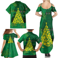 Cook Islands Christmas Family Matching Summer Maxi Dress and Hawaiian Shirt Seashell Xmas Tree Tribal Waves DT05 - Polynesian Pride