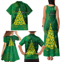 Cook Islands Christmas Family Matching Tank Maxi Dress and Hawaiian Shirt Seashell Xmas Tree Tribal Waves DT05 - Polynesian Pride