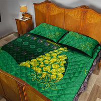 Cook Islands Christmas Quilt Bed Set Seashell Xmas Tree Tribal Waves - Polynesian Pride