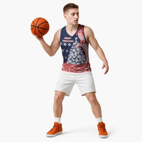 Wallis And Futuna Christmas Basketball Jersey Seashell Xmas Tree Tribal Waves - Polynesian Pride