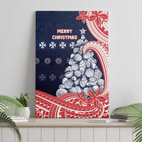 Wallis And Futuna Christmas Canvas Wall Art Seashell Xmas Tree Tribal Waves - Polynesian Pride