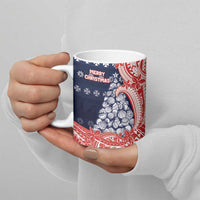 Wallis And Futuna Christmas Ceramic Mug Seashell Xmas Tree Tribal Waves - Polynesian Pride