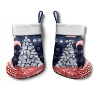 Wallis And Futuna Christmas Stocking Seashell Xmas Tree Tribal Waves - Polynesian Pride