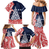 Wallis And Futuna Christmas Family Matching Mermaid Dress and Hawaiian Shirt Seashell Xmas Tree Tribal Waves DT05 - Polynesian Pride