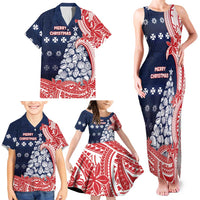 Wallis And Futuna Christmas Family Matching Tank Maxi Dress and Hawaiian Shirt Seashell Xmas Tree Tribal Waves DT05 - Polynesian Pride