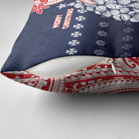 Wallis And Futuna Christmas Pillow Cover Seashell Xmas Tree Tribal Waves - Polynesian Pride