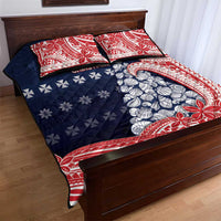 Wallis And Futuna Christmas Quilt Bed Set Seashell Xmas Tree Tribal Waves - Polynesian Pride