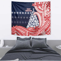 Wallis And Futuna Christmas Tapestry Seashell Xmas Tree Tribal Waves - Polynesian Pride