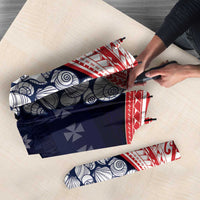 Wallis And Futuna Christmas Umbrella Seashell Xmas Tree Tribal Waves - Polynesian Pride