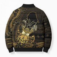 Niue Christmas Bomber Puffer Jacket Niuean Crab Xmas Tribal Waves - Polynesian Pride