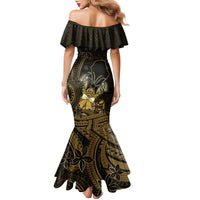 Niue Christmas Family Matching Mermaid Dress and Hawaiian Shirt Niuean Crab Xmas Tribal Waves DT05 - Polynesian Pride