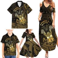 Niue Christmas Family Matching Summer Maxi Dress and Hawaiian Shirt Niuean Crab Xmas Tribal Waves DT05 - Polynesian Pride