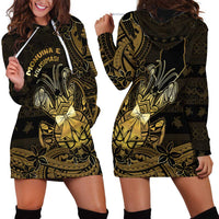 Niue Christmas Hoodie Dress Niuean Crab Xmas Tribal Waves - Polynesian Pride