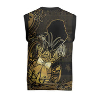 Niue Christmas Knitted V-Neck Vest Niuean Crab Xmas Tribal Waves - Polynesian Pride