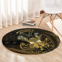 Niue Christmas Round Carpet Niuean Crab Xmas Tribal Waves - Polynesian Pride