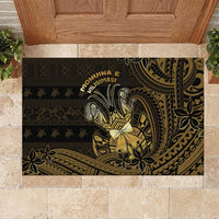 Niue Christmas Rubber Doormat Niuean Crab Xmas Tribal Waves - Polynesian Pride