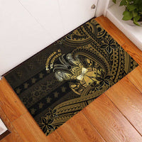 Niue Christmas Rubber Doormat Niuean Crab Xmas Tribal Waves - Polynesian Pride