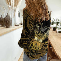 Niue Christmas Women Casual Shirt Niuean Crab Xmas Tribal Waves - Polynesian Pride