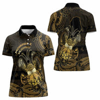 Niue Christmas Women Polo Shirt Niuean Crab Xmas Tribal Waves - Polynesian Pride