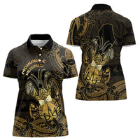 Niue Christmas Women Polo Shirt Niuean Crab Xmas Tribal Waves - Polynesian Pride