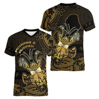 Niue Christmas Women V-Neck T-Shirt Niuean Crab Xmas Tribal Waves - Polynesian Pride