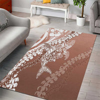 Hawaii Puakenikeni And Maile Lei Area Rug Brown Polynesian Shark Tattoo DT05 - Polynesian Pride