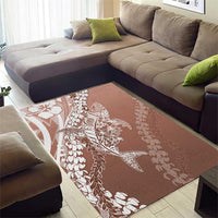 Hawaii Puakenikeni And Maile Lei Area Rug Brown Polynesian Shark Tattoo DT05 - Polynesian Pride