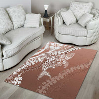 Hawaii Puakenikeni And Maile Lei Area Rug Brown Polynesian Shark Tattoo DT05 - Polynesian Pride