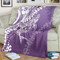 Hawaii Puakenikeni And Maile Lei Blanket Violet Polynesian Shark Tattoo DT05 - Polynesian Pride