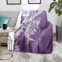 Hawaii Puakenikeni And Maile Lei Blanket Violet Polynesian Shark Tattoo DT05 - Polynesian Pride