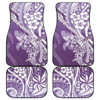 Hawaii Puakenikeni And Maile Lei Car Mats Violet Polynesian Shark Tattoo DT05