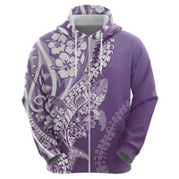 Hawaii Puakenikeni And Maile Lei Hoodie Violet Polynesian Shark Tattoo DT05
