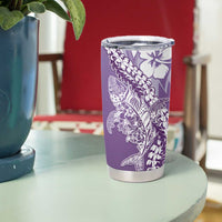 Hawaii Puakenikeni And Maile Lei Tumbler Cup Violet Polynesian Shark Tattoo DT05
