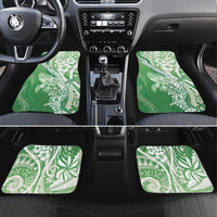 Hawaii Puakenikeni And Maile Lei Car Mats Green Polynesian Shark Tattoo DT05