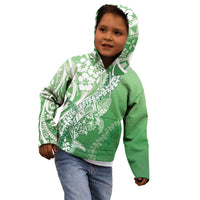 Hawaii Puakenikeni And Maile Lei Kid Hoodie Green Polynesian Shark Tattoo DT05