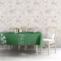 Hawaii Puakenikeni And Maile Lei Tablecloth Green Polynesian Shark Tattoo DT05