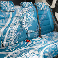 Hawaii Puakenikeni And Maile Lei Back Car Seat Cover Blue Polynesian Shark Tattoo DT05