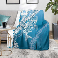 Hawaii Puakenikeni And Maile Lei Blanket Blue Polynesian Shark Tattoo DT05 - Polynesian Pride