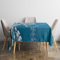 Hawaii Puakenikeni And Maile Lei Tablecloth Blue Polynesian Shark Tattoo DT05